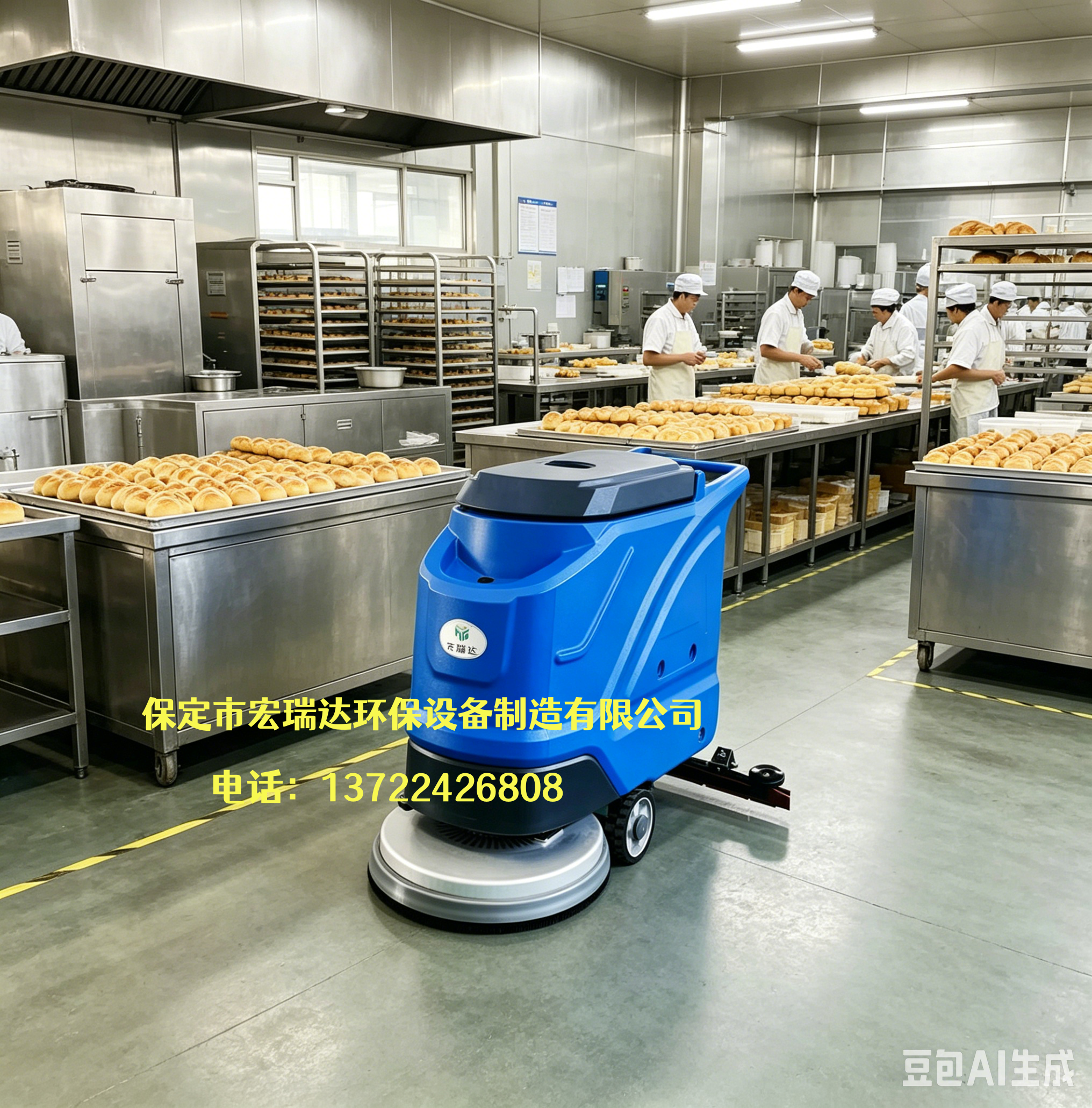 宏瑞達工業自走式電動洗地機助力山西平遙食品加工企業清潔升級